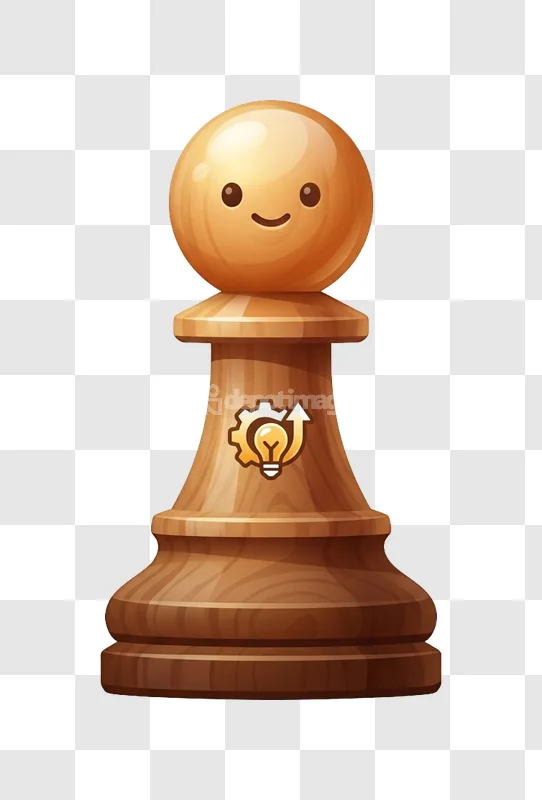 Wood Chess Pawn Lightbulb Gear Idea Icon