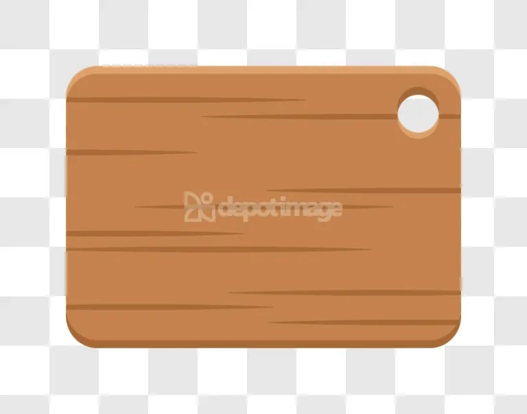 Wood Cutting Board Kitchen Utensil Flat Design