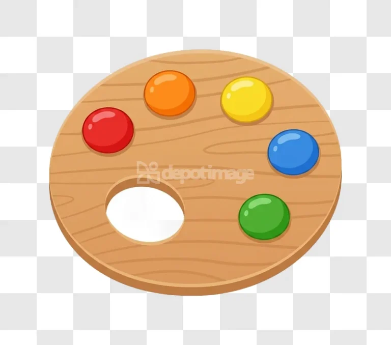 Wooden Artist Color Paint Palette Icon