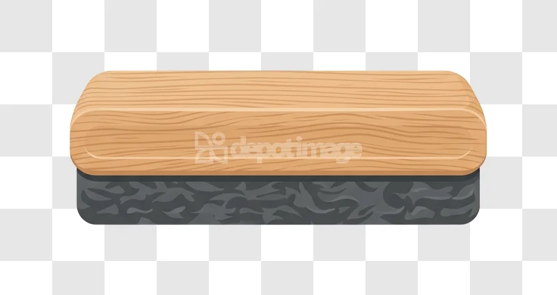 Wooden Chalkboard Eraser With Felt Bottom with light wood grain and dark gray felt