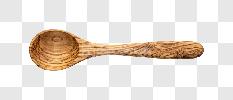 Wooden Measuring Spoon Made From Olive Wood olive wood grain transparent background