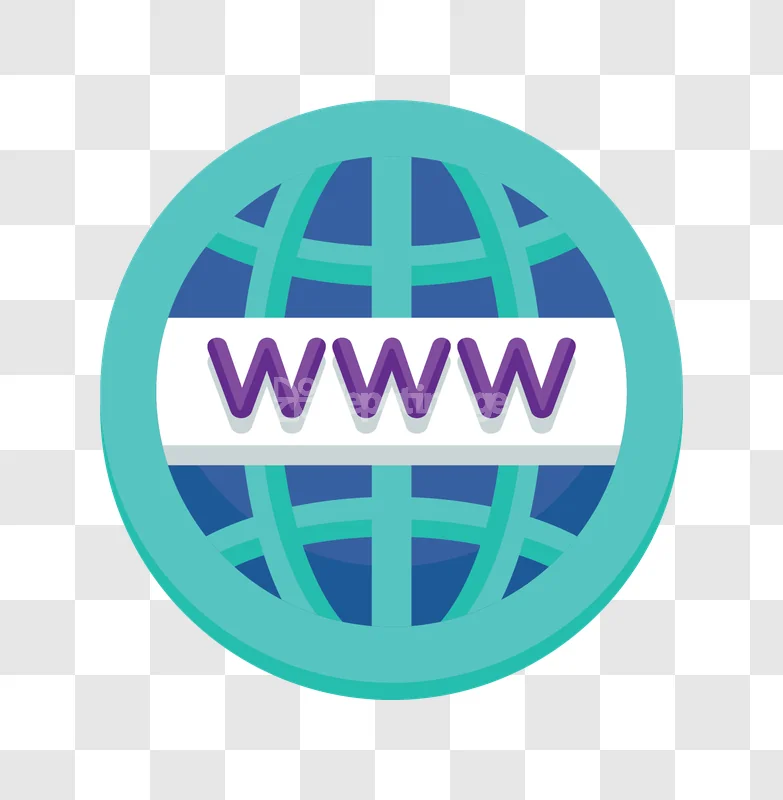 Www Internet Globe Icon Purple Blue Teal flat design transparent background