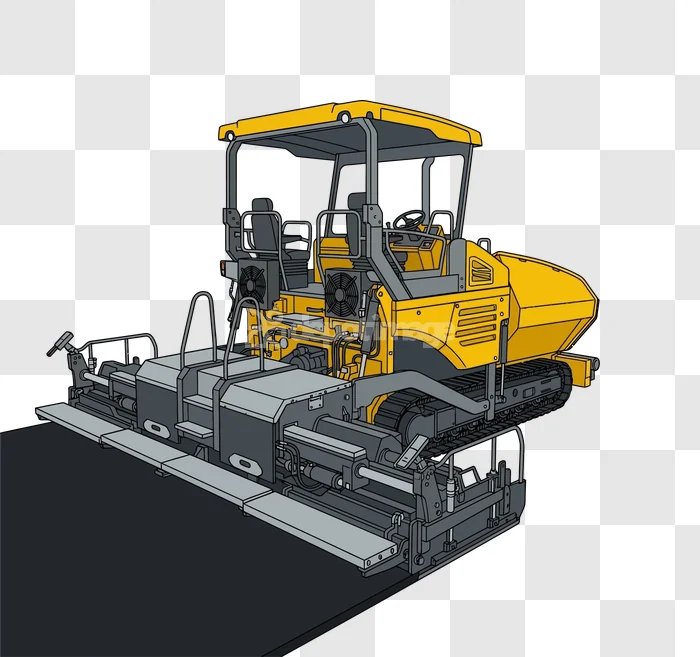Yellow Construction Paver Vector Illustration