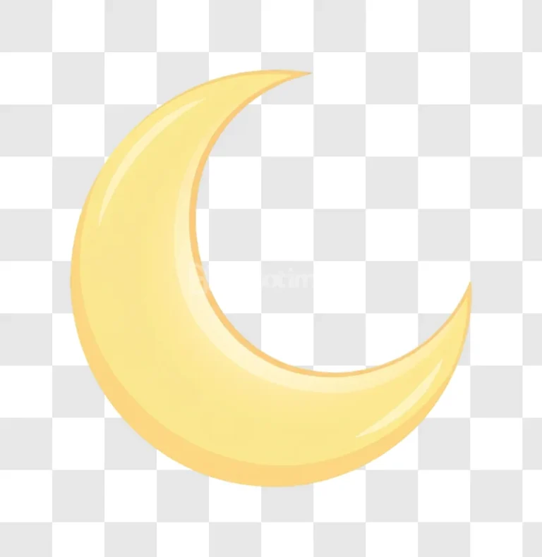 Yellow Crescent Moon Night Sky Symbol