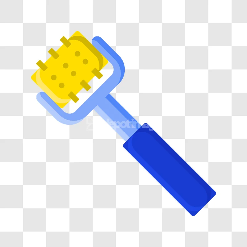 Yellow Derma Roller Skincare Device Tool flat icon transparent background
