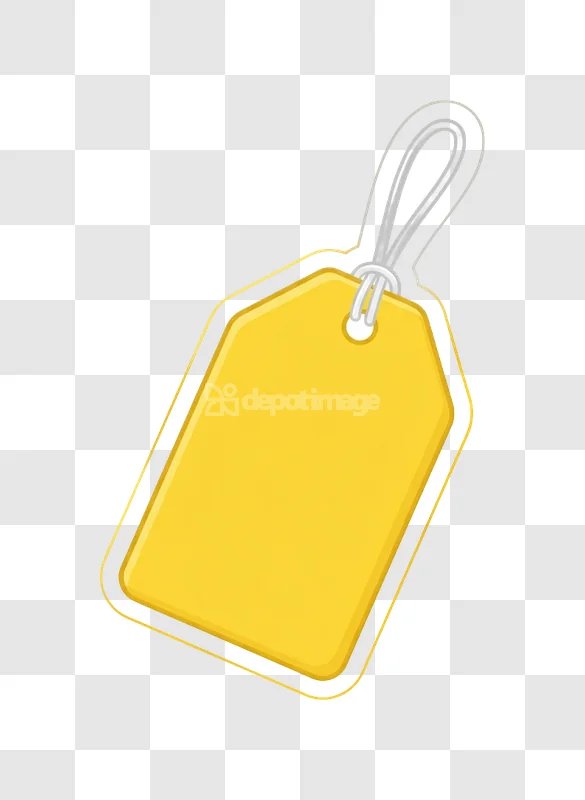 Yellow Price Tag Label Symbol Vector Icon