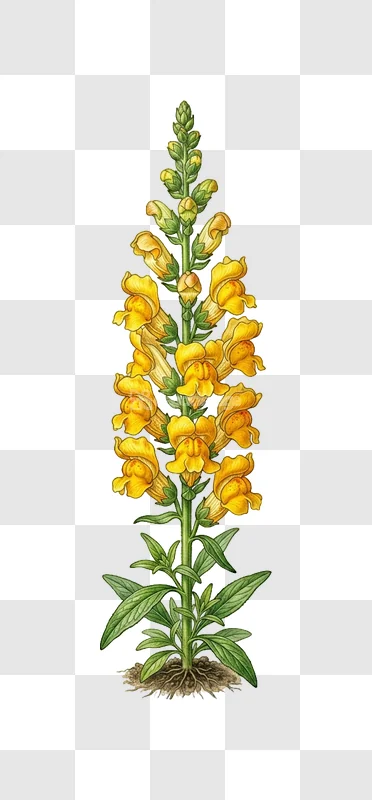 Yellow Snapdragon Flower Plant Roots