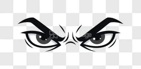 Angry Eyes Cartoon Vector Illustration Moody