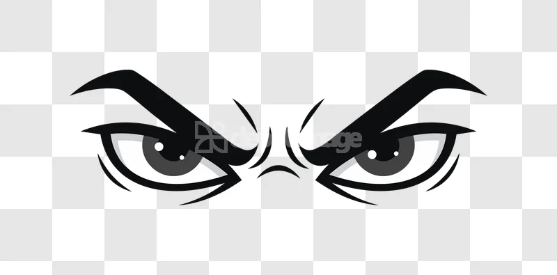 Angry Eyes Cartoon Vector Illustration Moody: dark, expressive, vector art eyes
