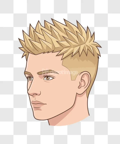 Anime Man Spiky Hair Profile