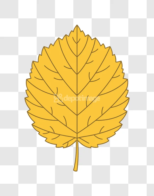 Autumn Leaf Vector Golden Yellow Flat Design flat graphic transparent background