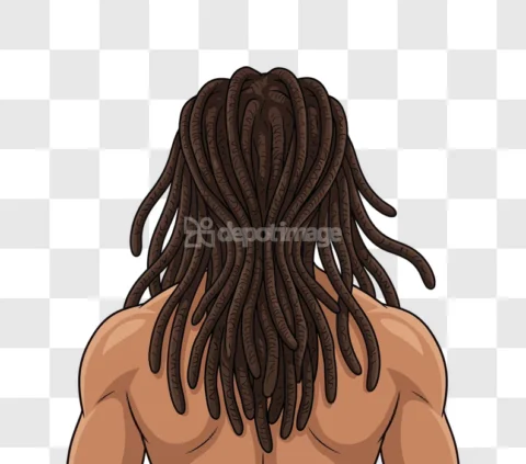 Back View Person Brown Dreadlocks Hair