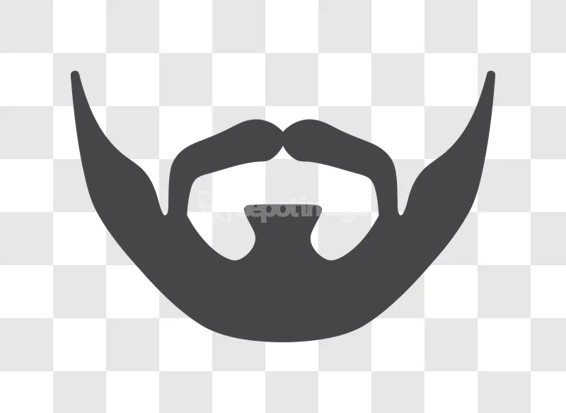 Beard Mustache Goatee Male Facial Hair: dark gray, stylized, transparent graphic