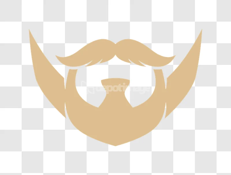 Beard Mustache Style Simple Brown Icon, minimalist light brown transparent graphic