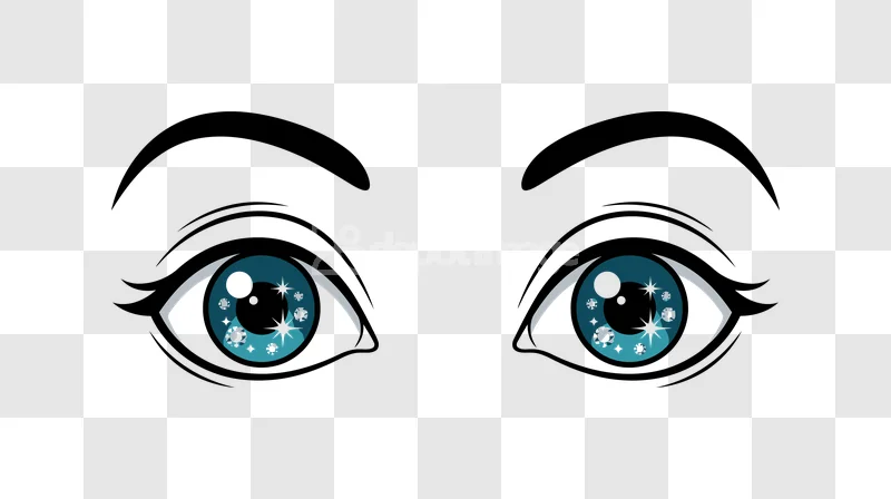 Beautiful Female Eyes Blue Diamonds Glitter, animated blue eyes, sparkling glitter