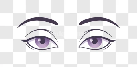 Beautiful Female Eyes Purple Eyebrows Lashes