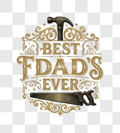 Best Dads Ever Vintage Ornate Illustration