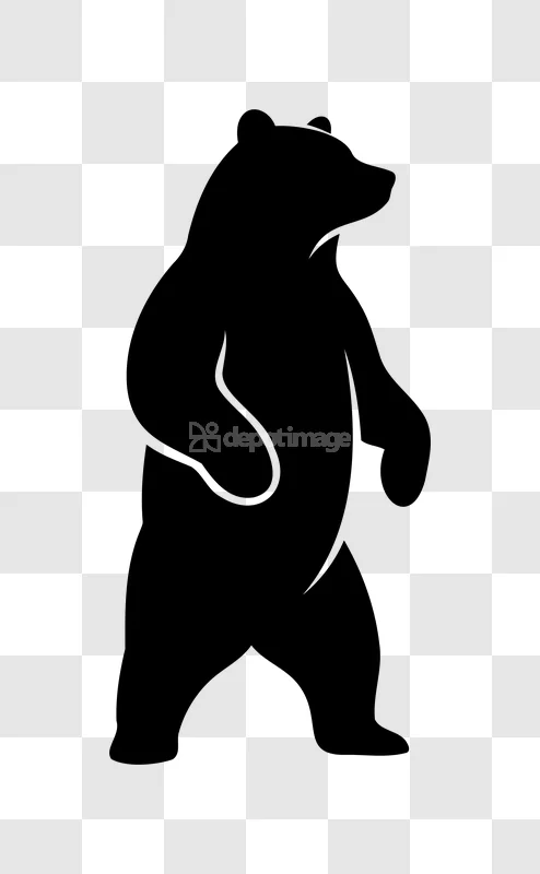 Black Bear Standing Illustration Icon