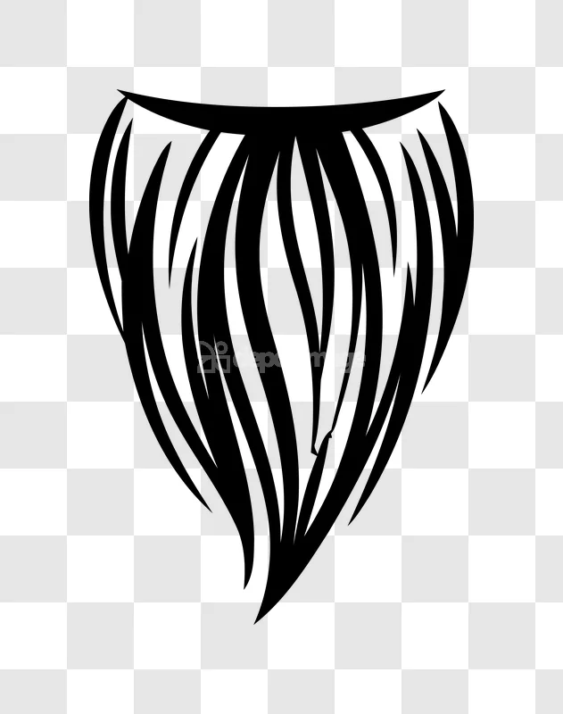 Black Beard Hair Illustration Isolated, dark facial hair, transparent background