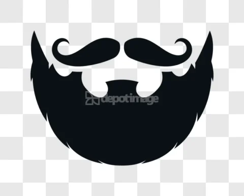 Black Beard Mustache Style Classic Mens