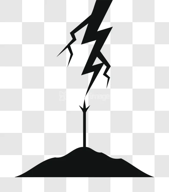 Black Lightning Bolt Strike Ground