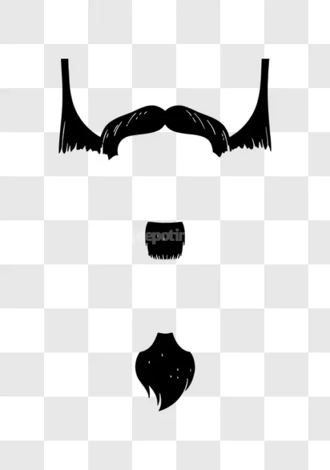 Black Mustache Goatee Beard Set