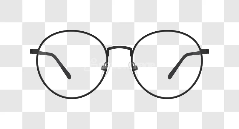 Black Round Glasses Eyewear Fashion Design: dark, circular frames with nose pads