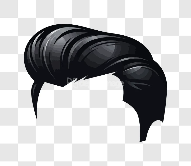 Black Slick Rockabilly Mens Haircut Fashion: sleek, dark, classic hairstyle graphic