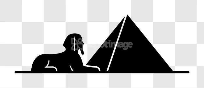Black Sphinx Pyramid Icon Vector