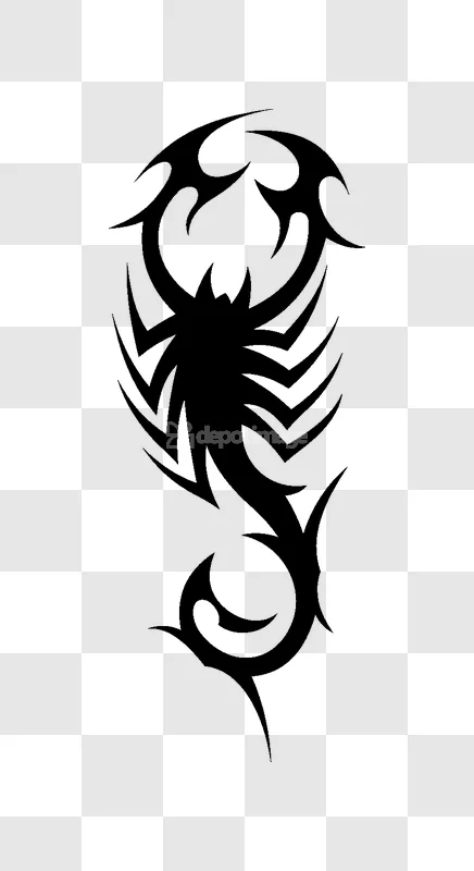 Black Tribal Scorpion Illustration Design