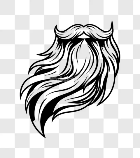 Black White Curly Beard Moustache Gentleman Style