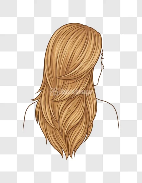 Blonde Long Layered Hair Vector Illustration