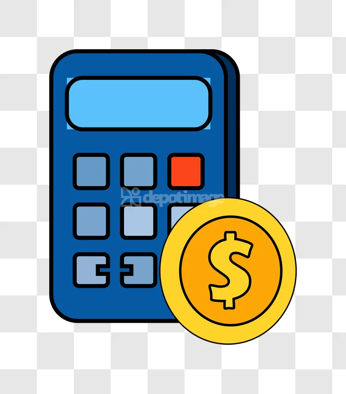 Blue Calculator Dollar Coin Finance