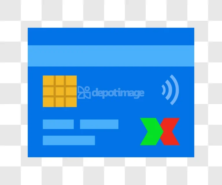 Blue Credit Card Chip Contactless