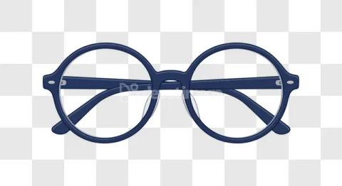 Blue Round Prescription Glasses Spectacles Optics
