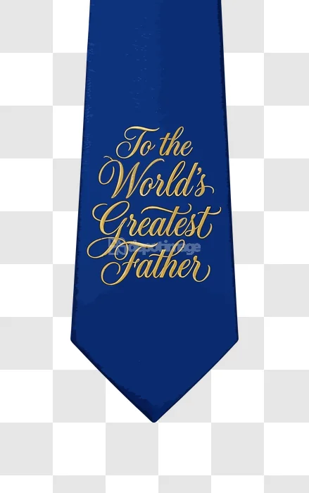 Blue Tie Gold Greatest Father Typography