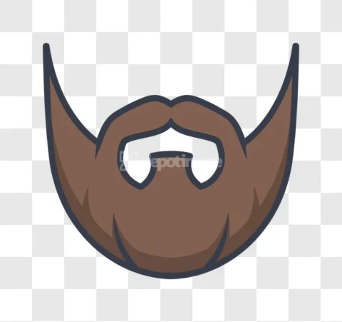 Brown Beard Icon Cartoon Style Illustration