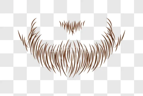 Brown Beard Mustache Facial Hair Design