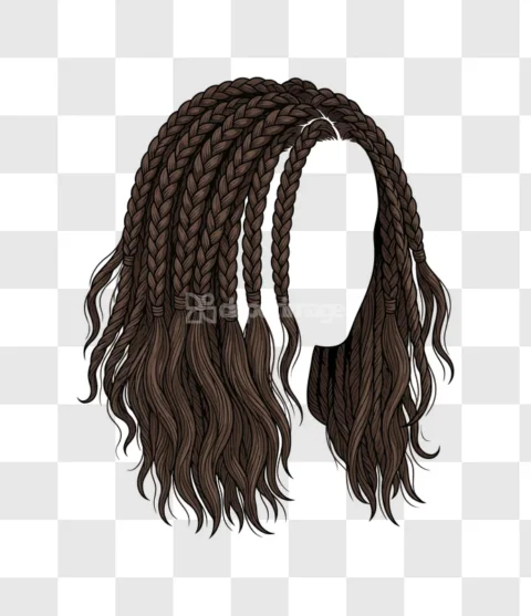 Brown Braided Hair Style Realistic