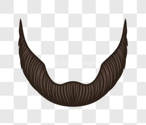 Brown Bushy Beard Long Mustache
