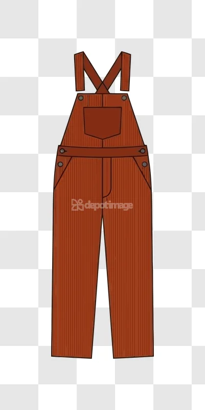Brown Corduroy Overalls Vector Illustration