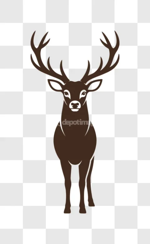Brown Deer Stag Vector Illustration