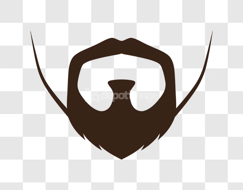 Brown Hipster Beard Mustache Hair Fashion dark brown, stylized, clean lines