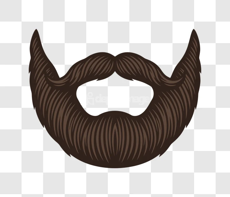 Brown Hipster Beard Mustache Style: dark brown, thick, stylized facial hair