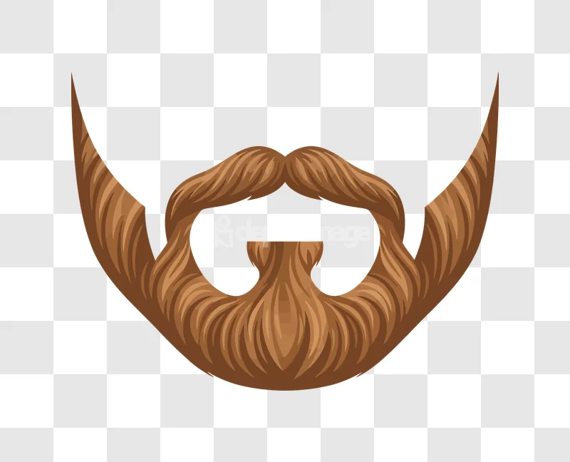 Brown Mustache Beard Male Hair Hipster stylized brown facial hair transparent