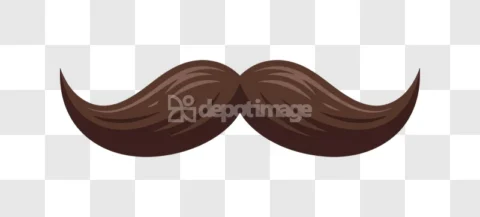 Brown Mustache Wavy Hair Fashion Style