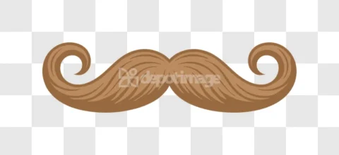 Brown Mustache Wavy Hair Style Classic