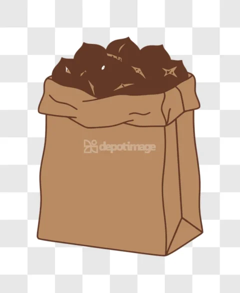 Brown Paper Bag Potatoes Vector Art