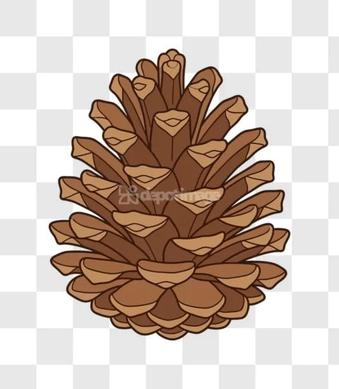 Brown Pinecone Nature Vector Art
