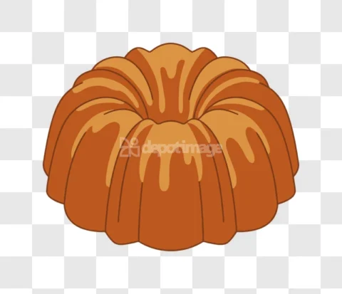 Bundt Cake Vector Cartoon Glazed